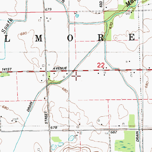 Topographic Map of Township of Fillmore, MI