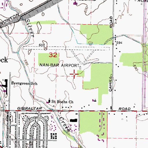 Topographic Map of City of Flat Rock, MI