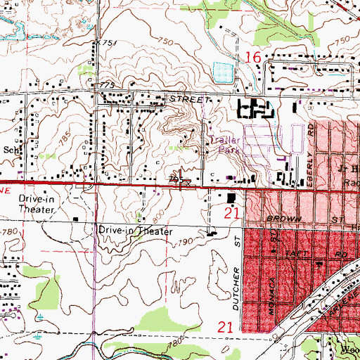 Topographic Map of Charter Township of Flint, MI