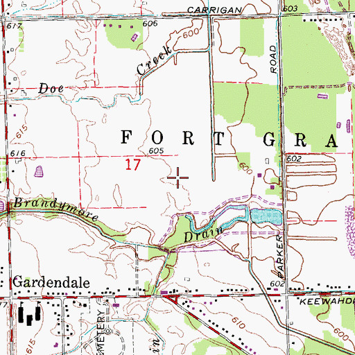 Topographic Map of Charter Township of Fort Gratiot, MI