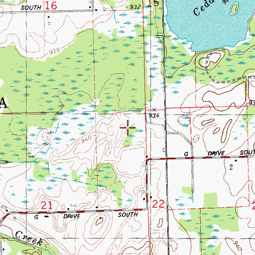 Topographic Map of Township of Fredonia, MI
