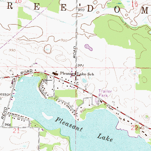 Topographic Map of Township of Freedom, MI