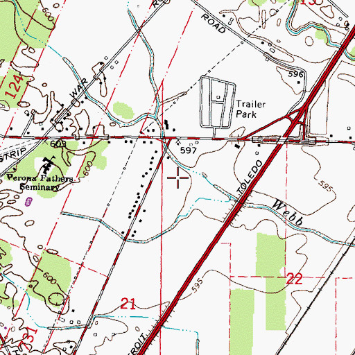 Topographic Map of Township of Frenchtown, MI