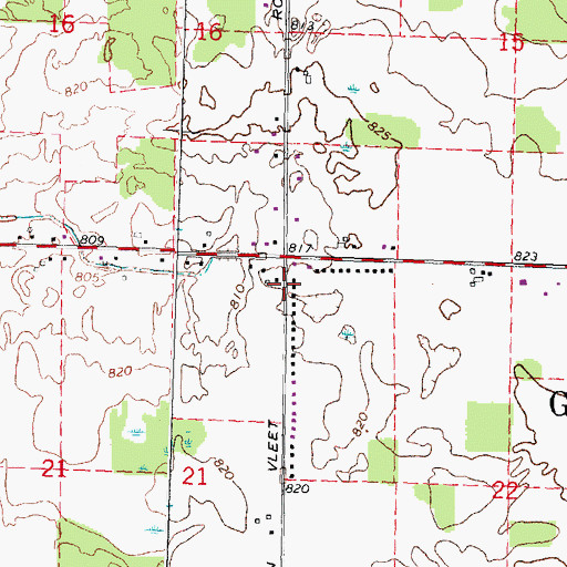 Topographic Map of Township of Gaines, MI