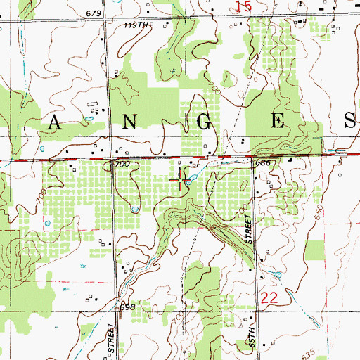 Topographic Map of Township of Ganges, MI
