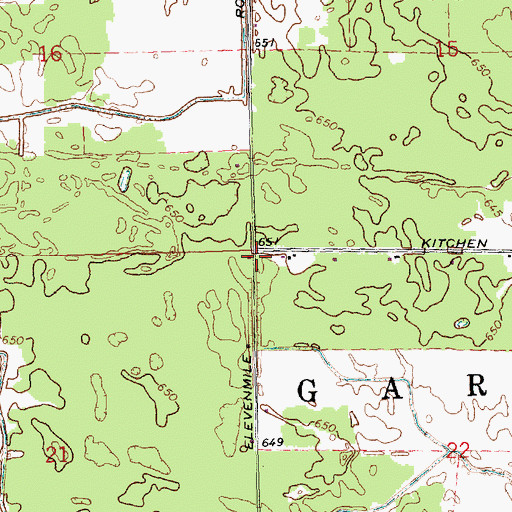 Topographic Map of Township of Garfield, MI