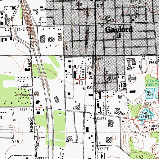 Topographic Map of City of Gaylord, MI
