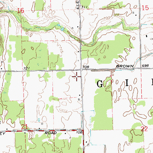 Topographic Map of Township of Gibson, MI