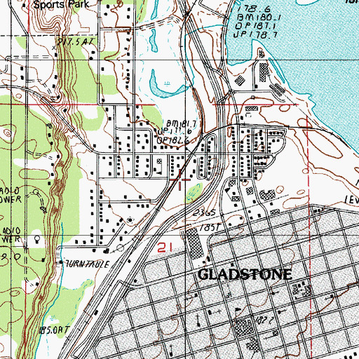 Topographic Map of City of Gladstone, MI