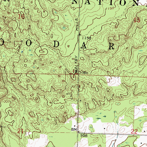 Topographic Map of Township of Goodar, MI