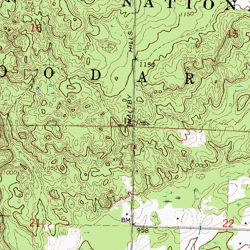 Topographic Map of Township of Goodar, MI