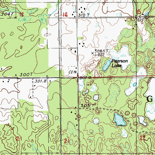 Topographic Map of Township of Goodwell, MI