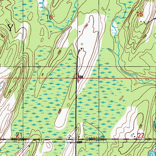 Topographic Map of Township of Gourley, MI