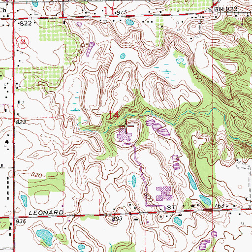 Topographic Map of Charter Township of Grand Rapids, MI