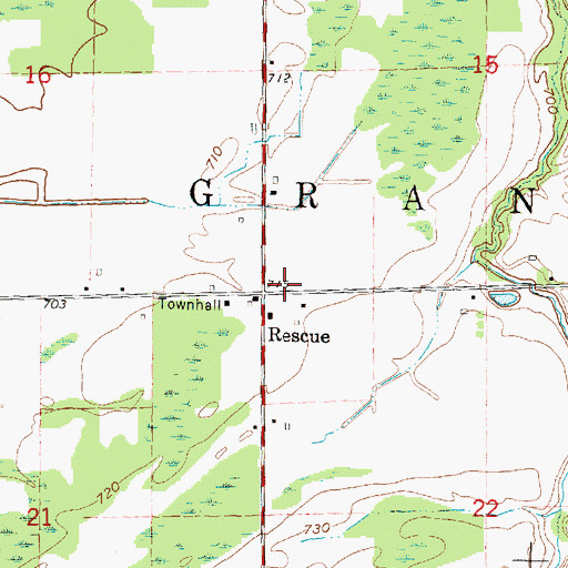 Topographic Map of Township of Grant, MI