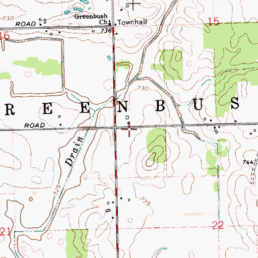 Topographic Map of Township of Greenbush, MI