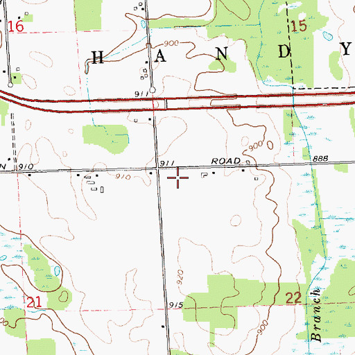 Topographic Map of Township of Handy, MI