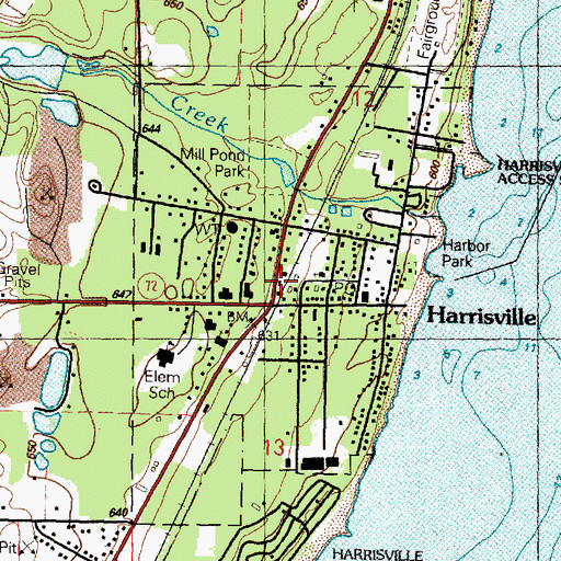 Topographic Map of City of Harrisville, MI