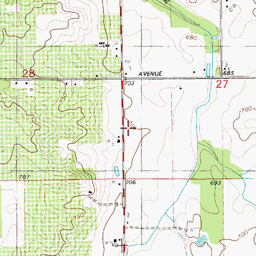 Topographic Map of Township of Hartford, MI