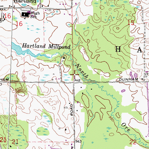 Topographic Map of Township of Hartland, MI