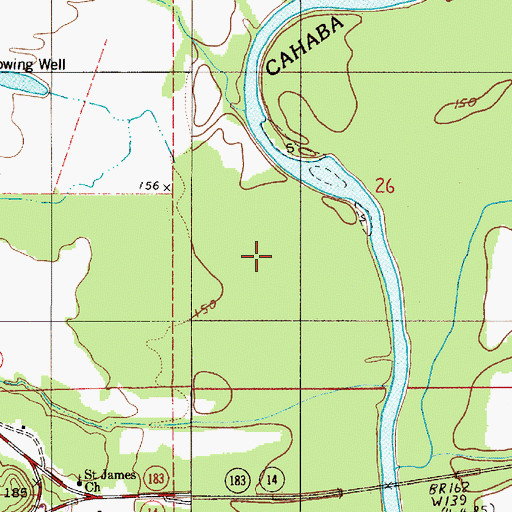 Topographic Map of Athahatchee (historical), AL