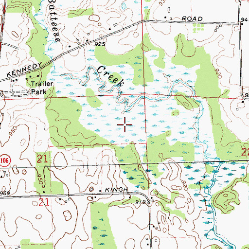 Topographic Map of Township of Henrietta, MI