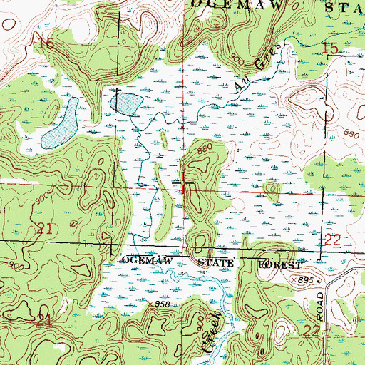 Topographic Map of Township of Hill, MI