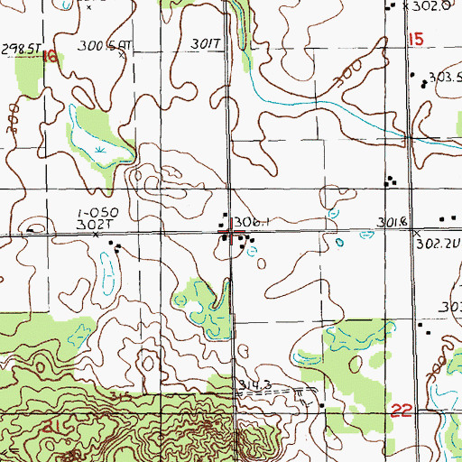 Topographic Map of Township of Hinton, MI