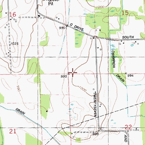Topographic Map of Township of Homer, MI