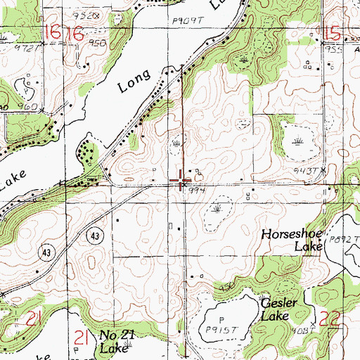 Topographic Map of Township of Hope, MI