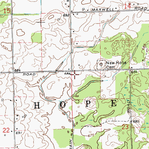 Topographic Map of Township of Hope, MI