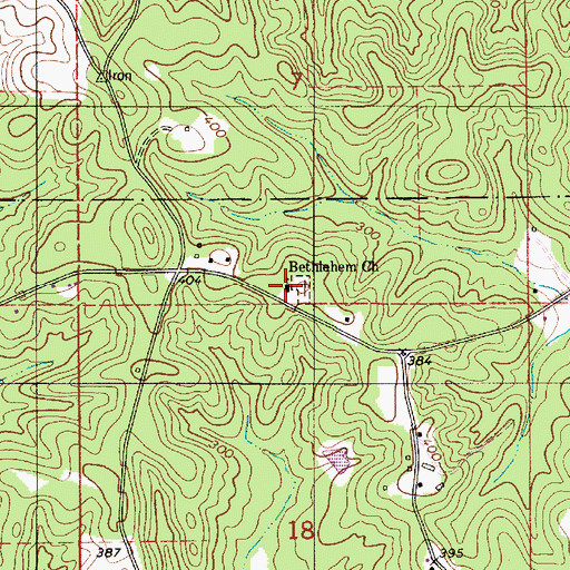 Topographic Map of Bethlehem Baptist Church, AL