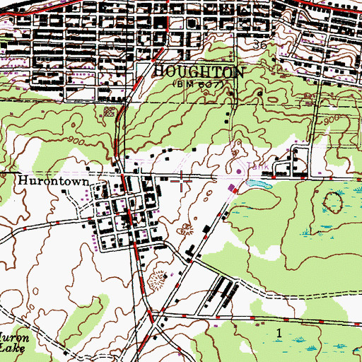 Topographic Map of City of Houghton, MI