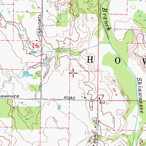 Topographic Map of Township of Howell, MI