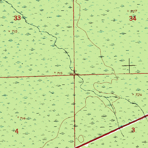 Topographic Map of Township of Hulbert, MI