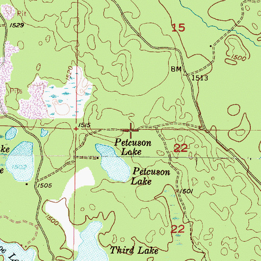 Topographic Map of Township of Humboldt, MI