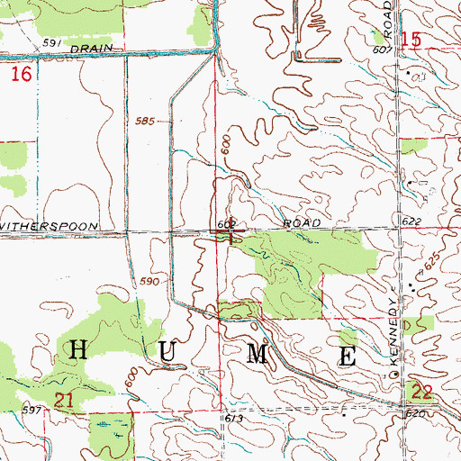 Topographic Map of Township of Hume, MI