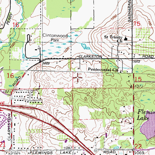 Topographic Map of Charter Township of Independence, MI