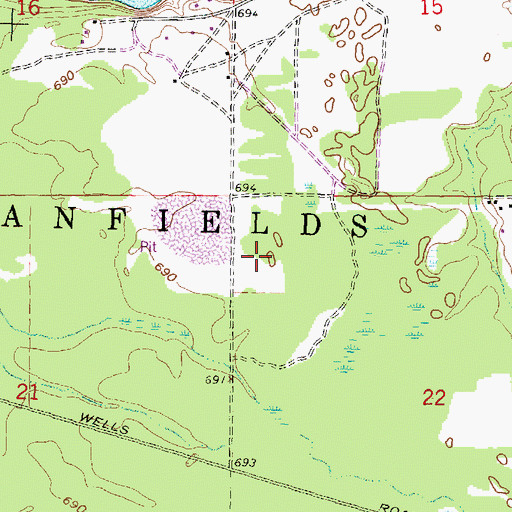 Topographic Map of Township of Indianfields, MI