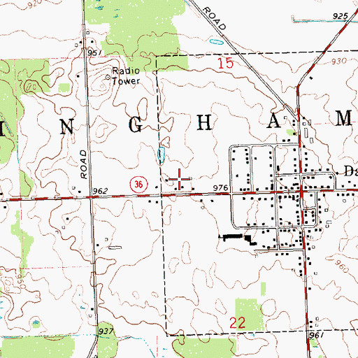 Topographic Map of Township of Ingham, MI