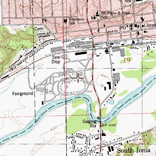 Topographic Map of City of Ionia, MI