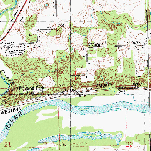 Topographic Map of Township of Ionia, MI