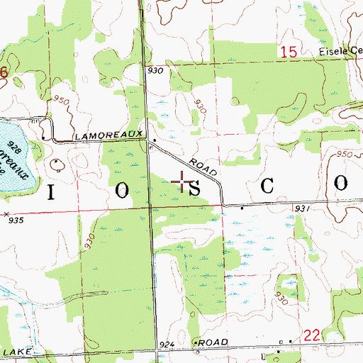 Topographic Map of Township of Iosco, MI