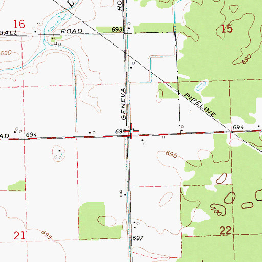 Topographic Map of Township of Jasper, MI