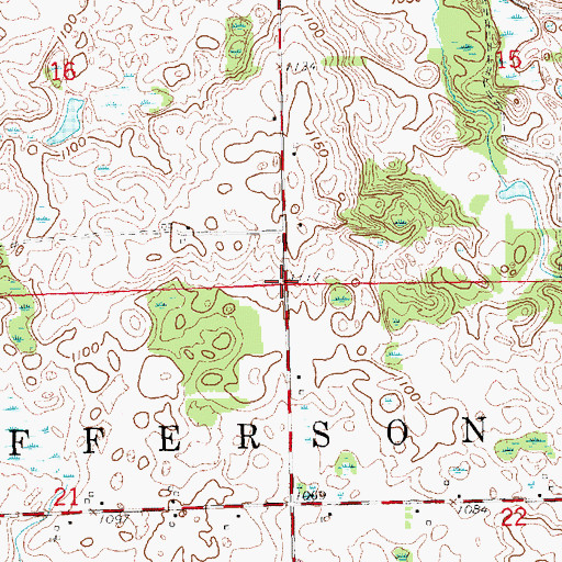 Topographic Map of Township of Jefferson, MI