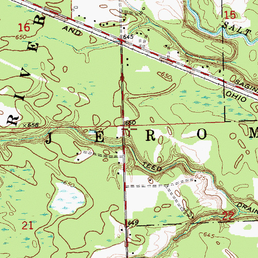 Topographic Map of Township of Jerome, MI
