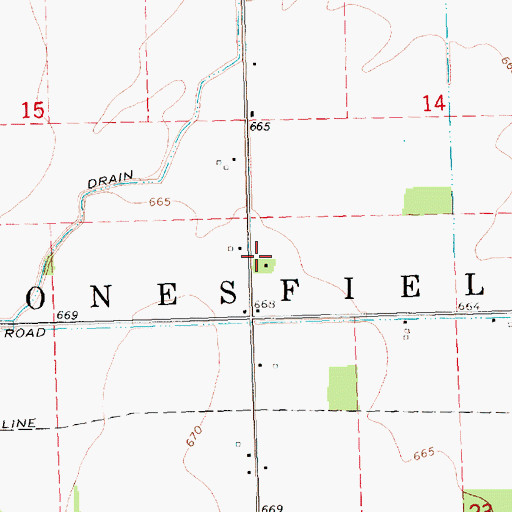 Topographic Map of Township of Jonesfield, MI