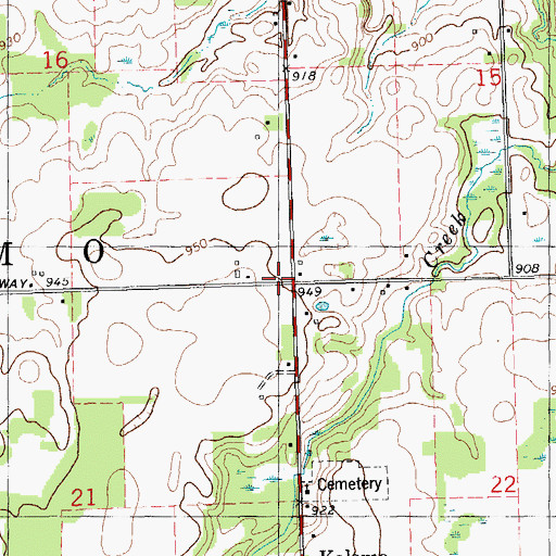 Topographic Map of Township of Kalamo, MI