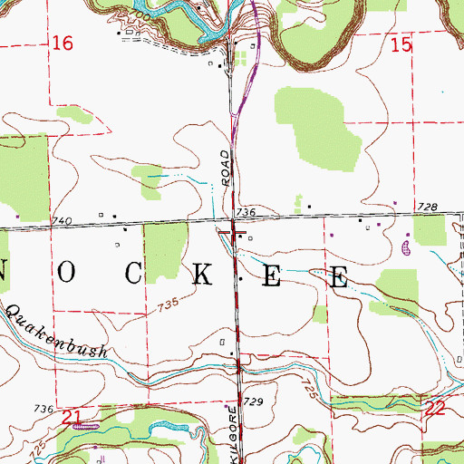 Topographic Map of Township of Kenockee, MI