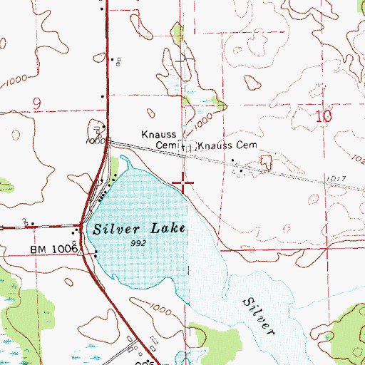 Topographic Map of Township of Kinderhook, MI